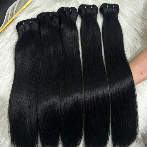 Bundle straight double drawn hair
